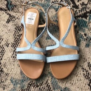 Light blue Talbots crossover strap sandals